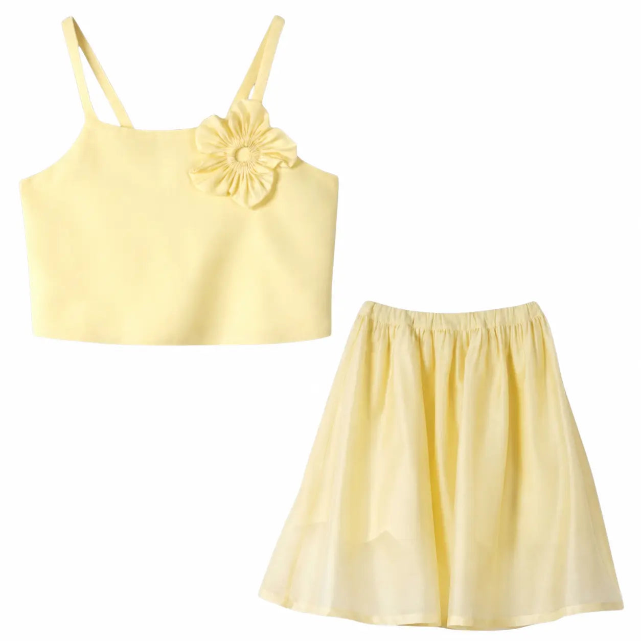Girls Clia Daisies Sunshine Top & Alba Layers Skirt Set YELL OH!