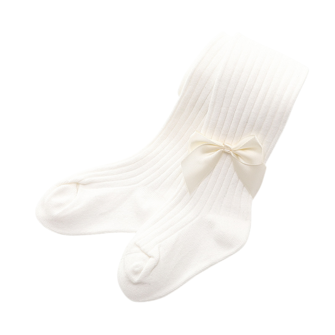 Élyse Bow Knit Stockings - Ivory