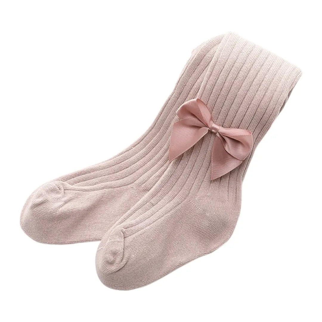 Élyse Bow Knit Stockings - Blush ORELIE