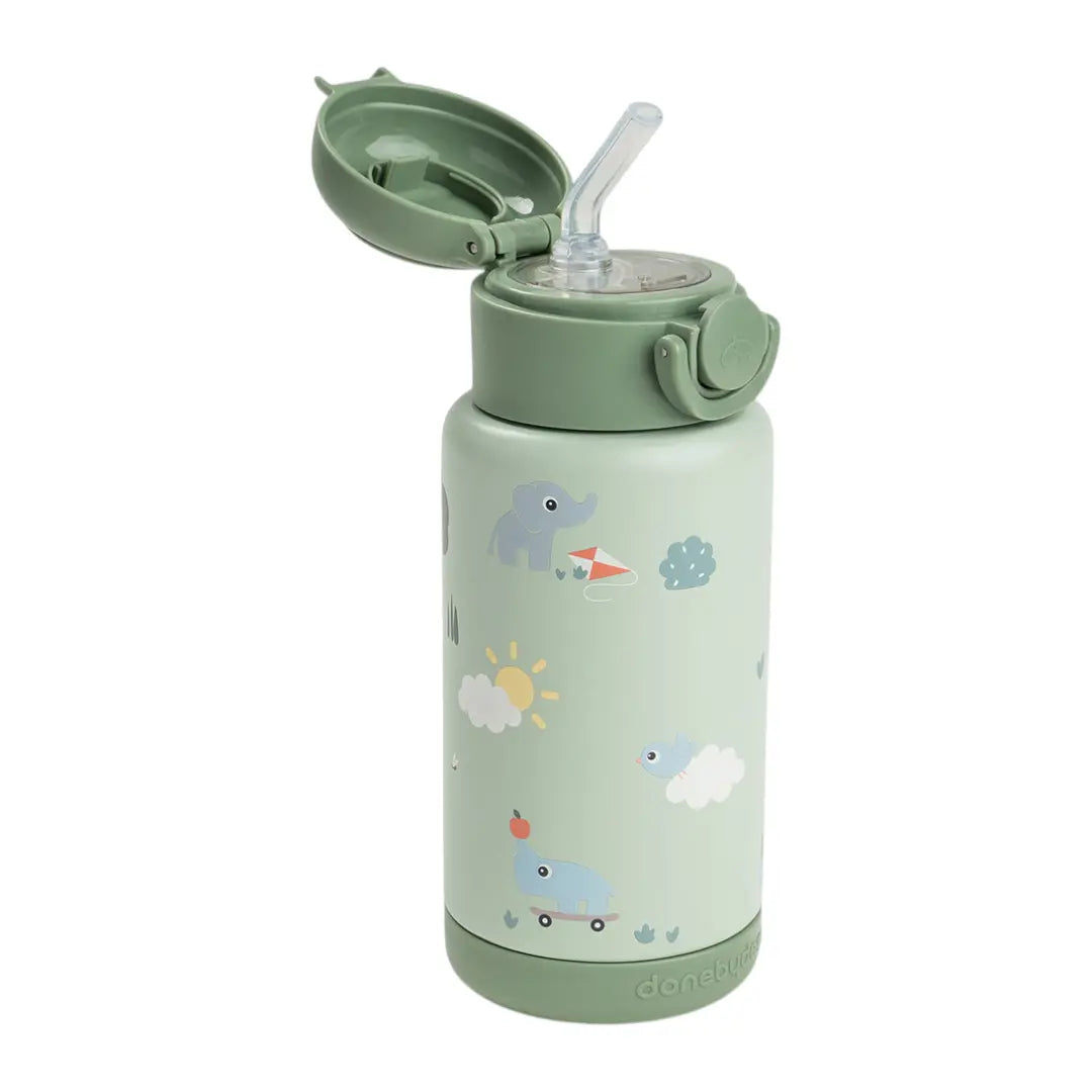 Insulated Straw Bottle Playground Green 340ml DONE BY DEER