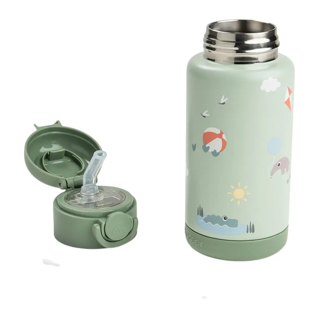Insulated Straw Bottle Playground Green 340ml DONE BY DEER