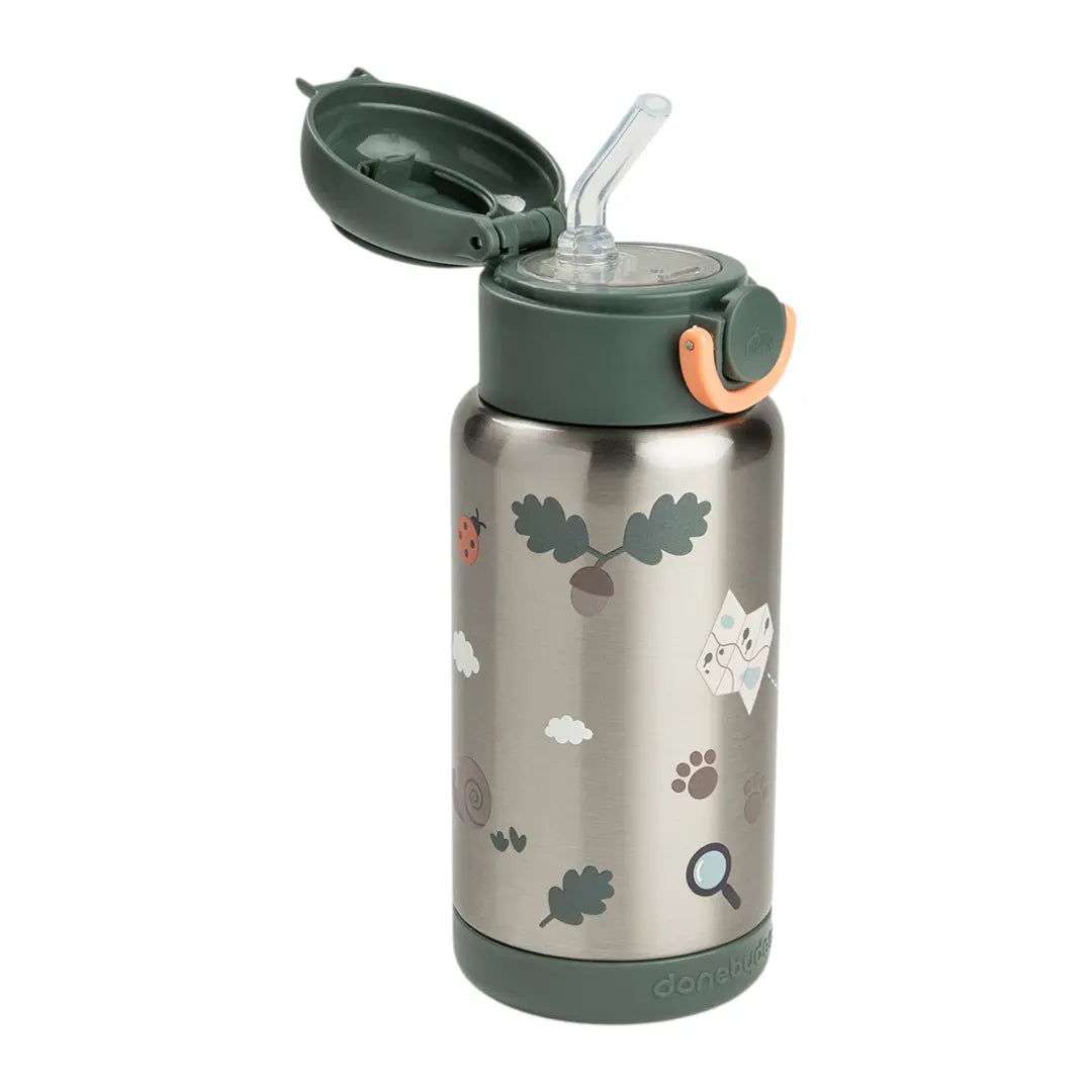 Insulated Straw Bottle Tiny Trails Green 340ml DONE BY DEER