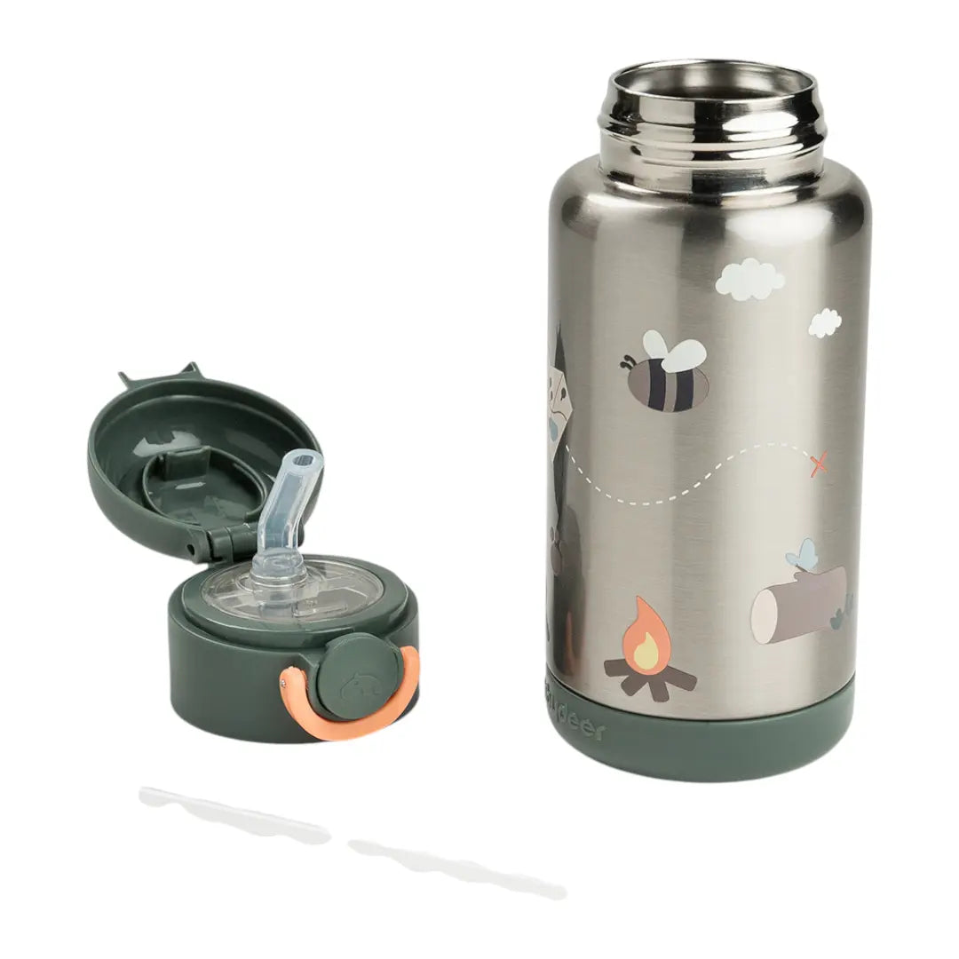 Insulated Straw Bottle Tiny Trails Green 340ml DONE BY DEER