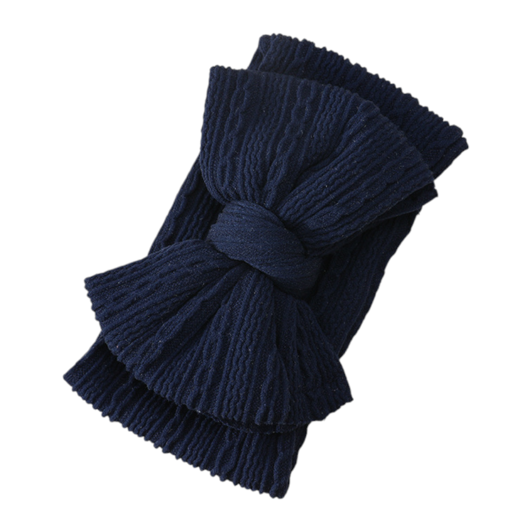 Léa Ribbed Baby Hairband - Dark Blue