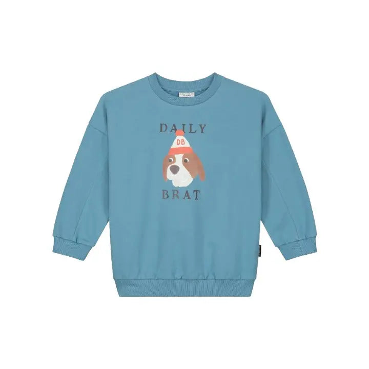 Quirky dog sweater snow blue DAILY BRAT