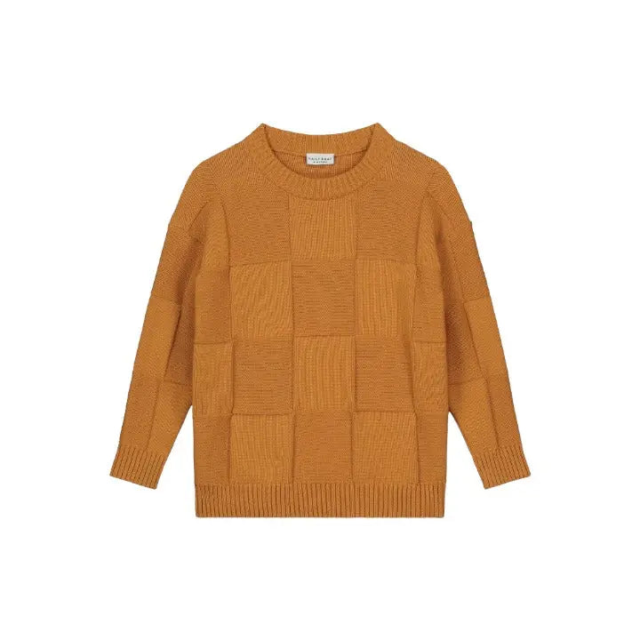 Fanatical squares knitted sweater sandstone DAILY BRAT