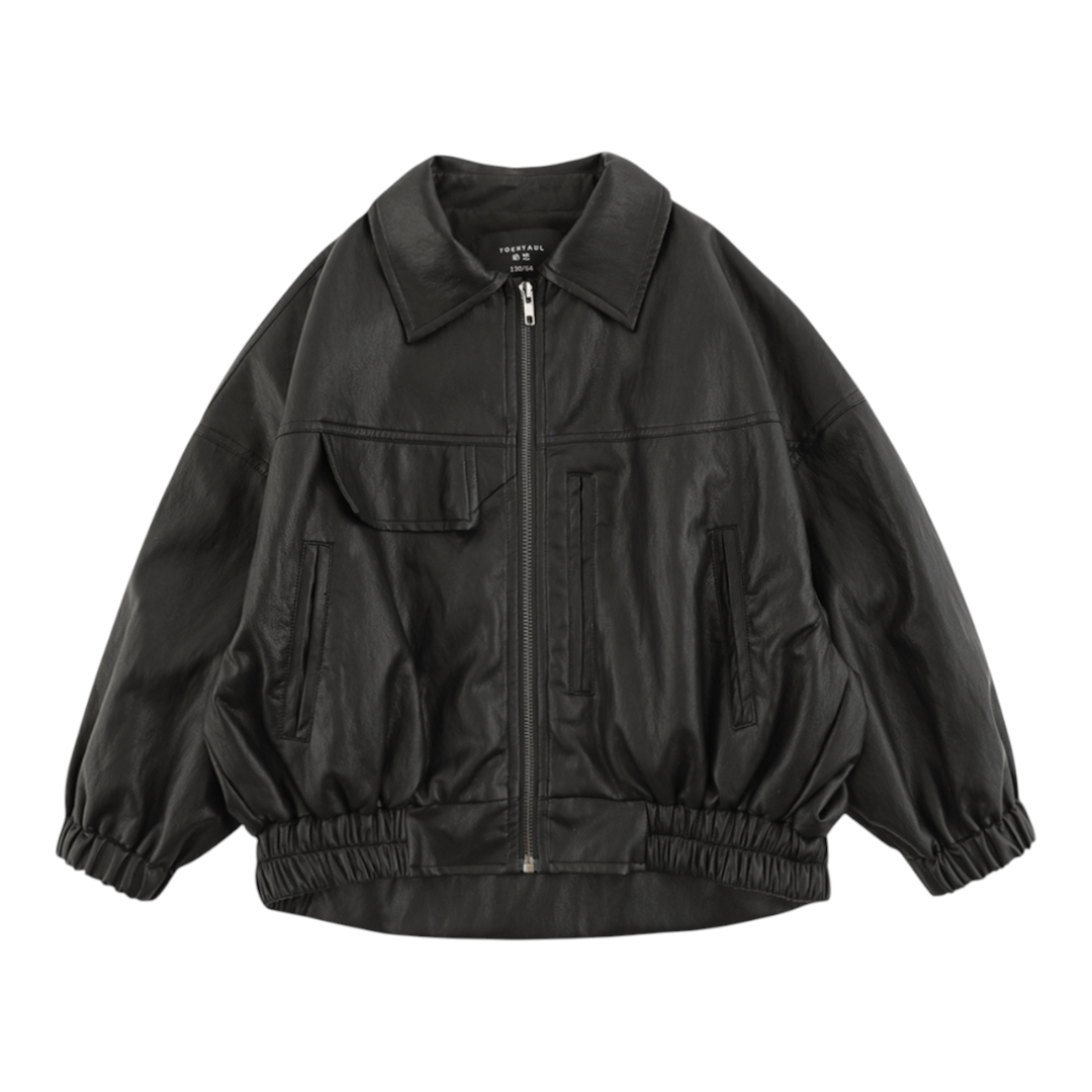Midnight Urban Leather Bomber