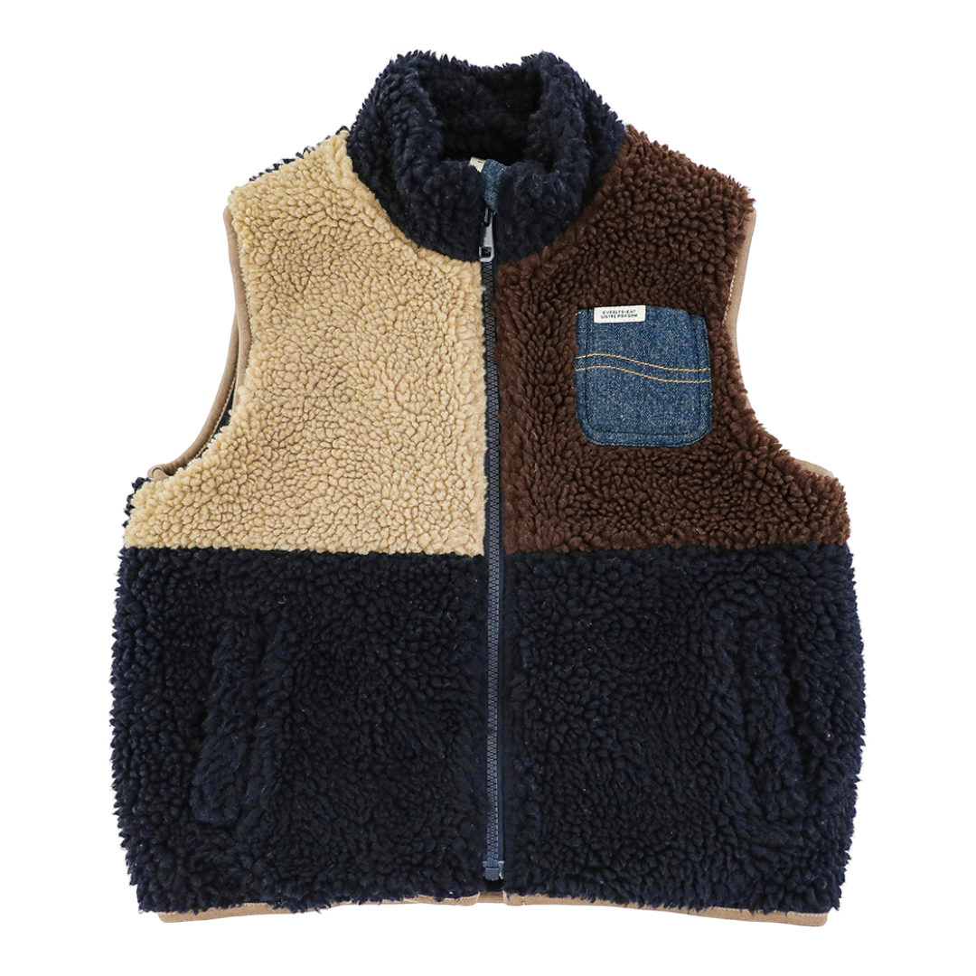 Plush Panelled Sherpa Vest