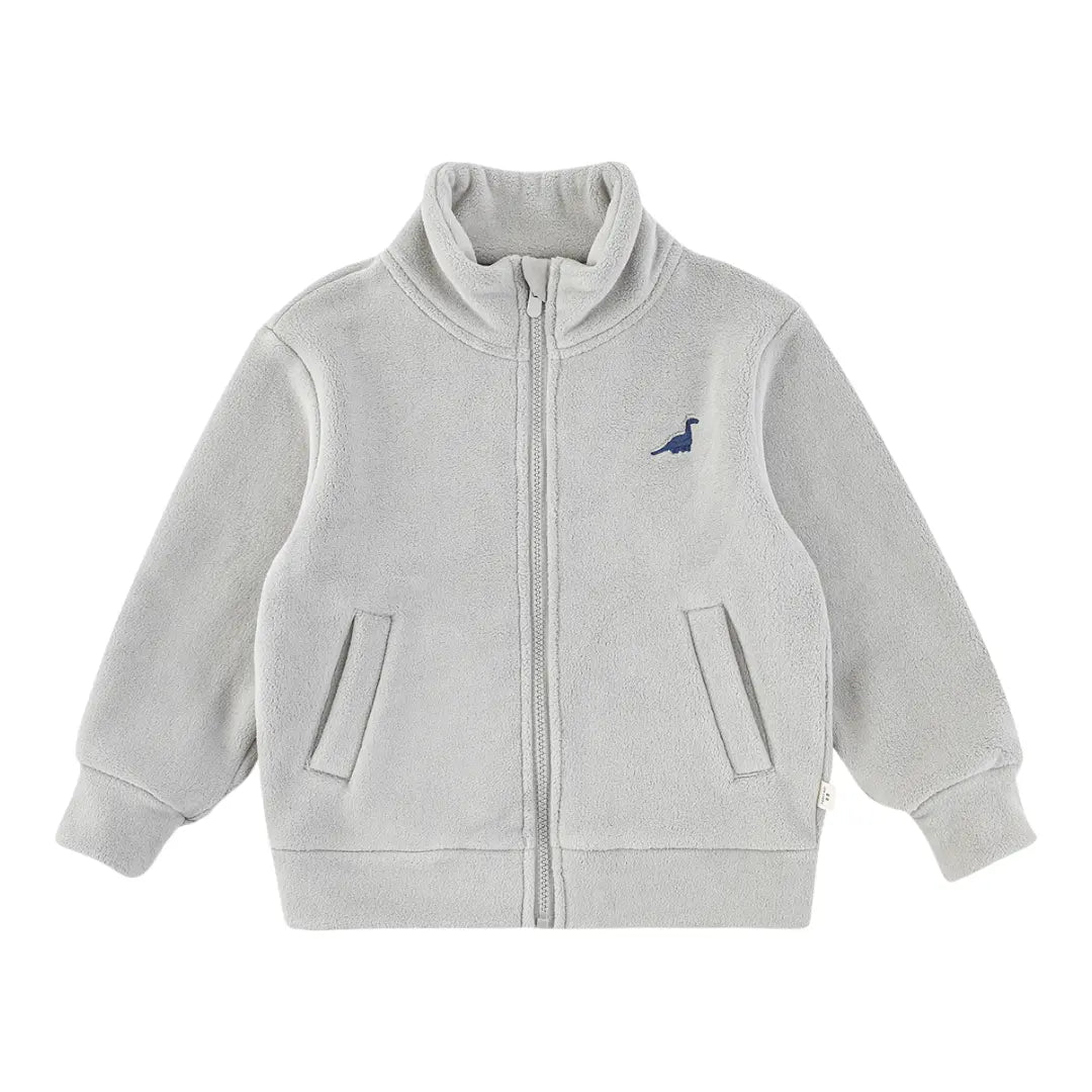 Cloud Grey Thermal Fleece Zip-Up Set ORELIE