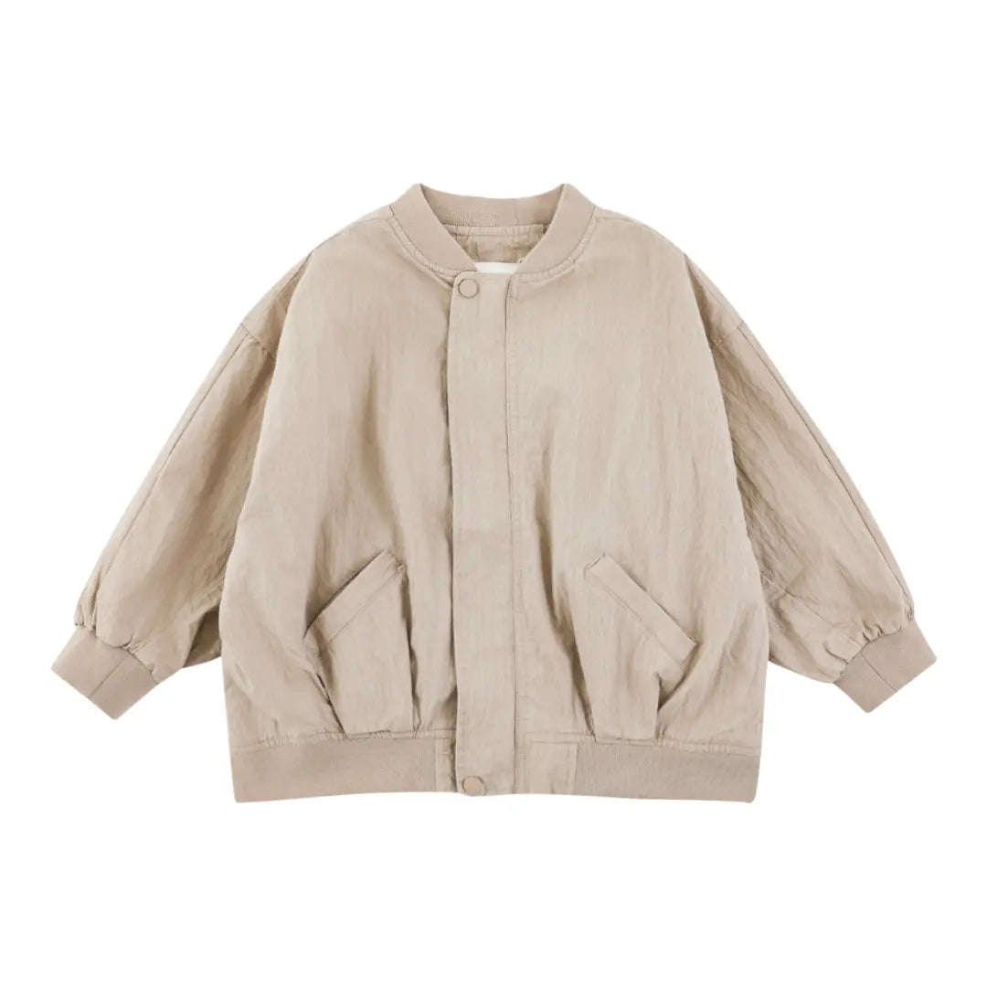 Beige Lightweight Quilted Bomber Jacket ORELIE