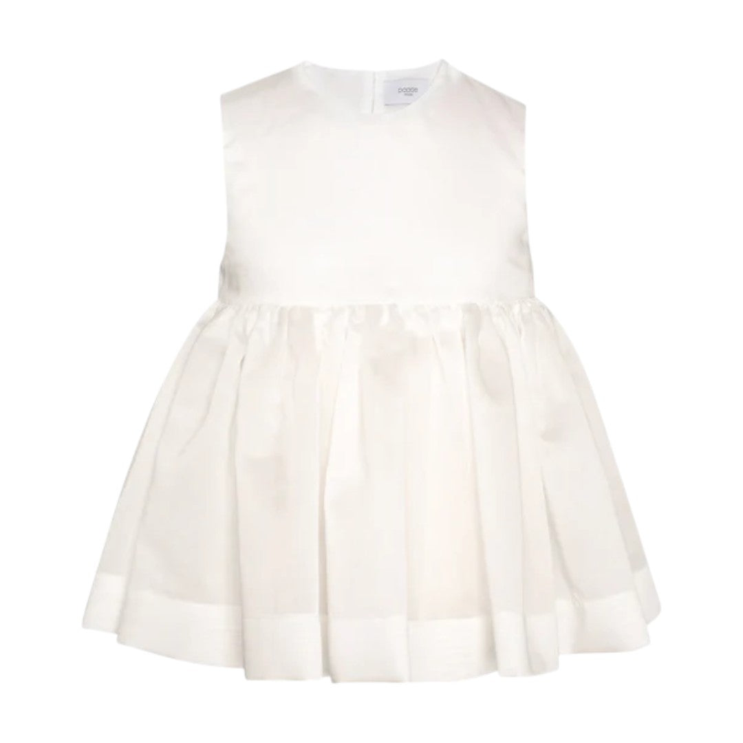 Chiffon Top Cheer & Wide Trousers - White PAADE MODE