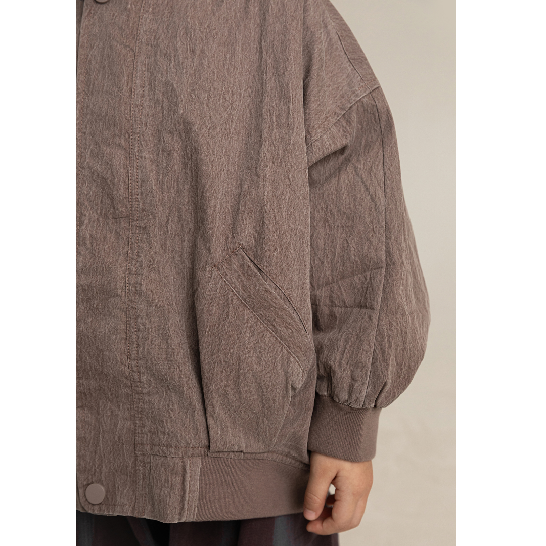 Cocoa Brown Lightweight Quilted Bomber Jacket