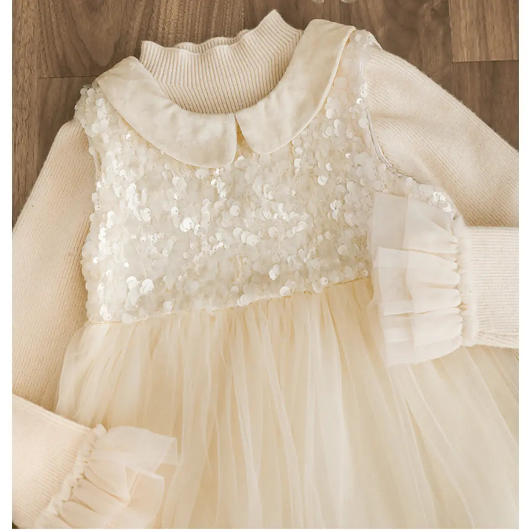 Ivory Lumière Sequin Tulle Dress ORELIE