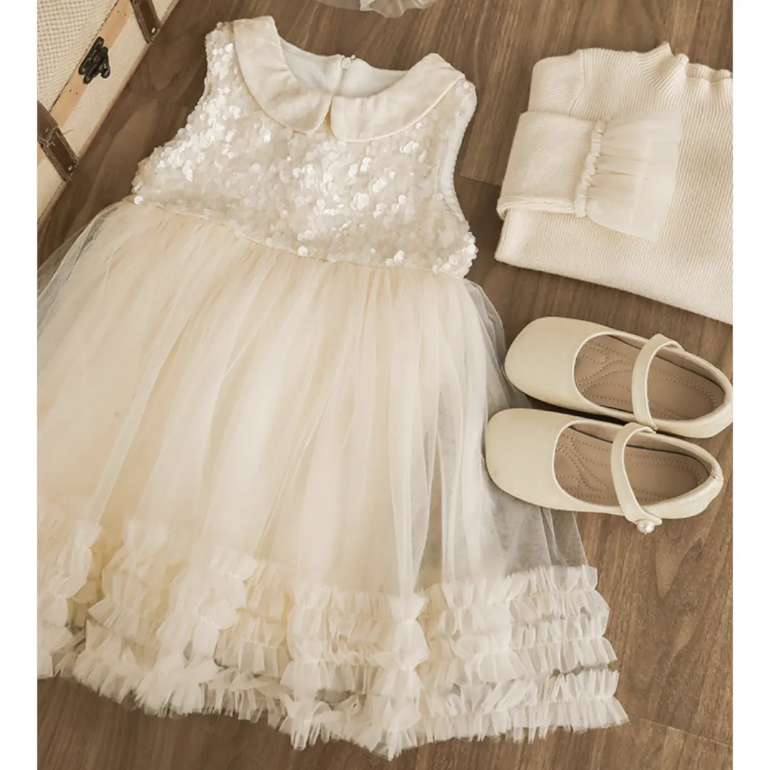 Ivory Lumière Sequin Tulle Dress ORELIE