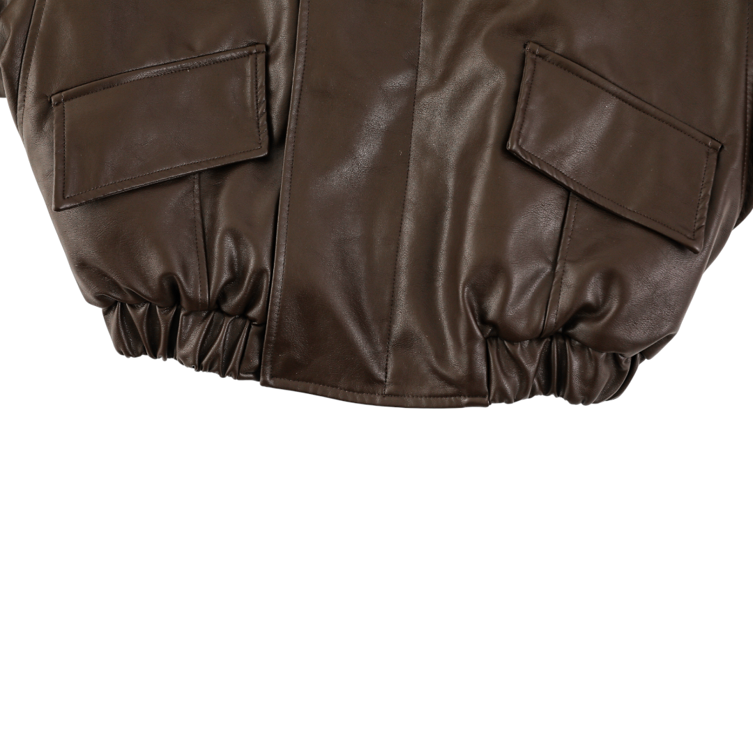 Espresso Shearling Aviator Jacket