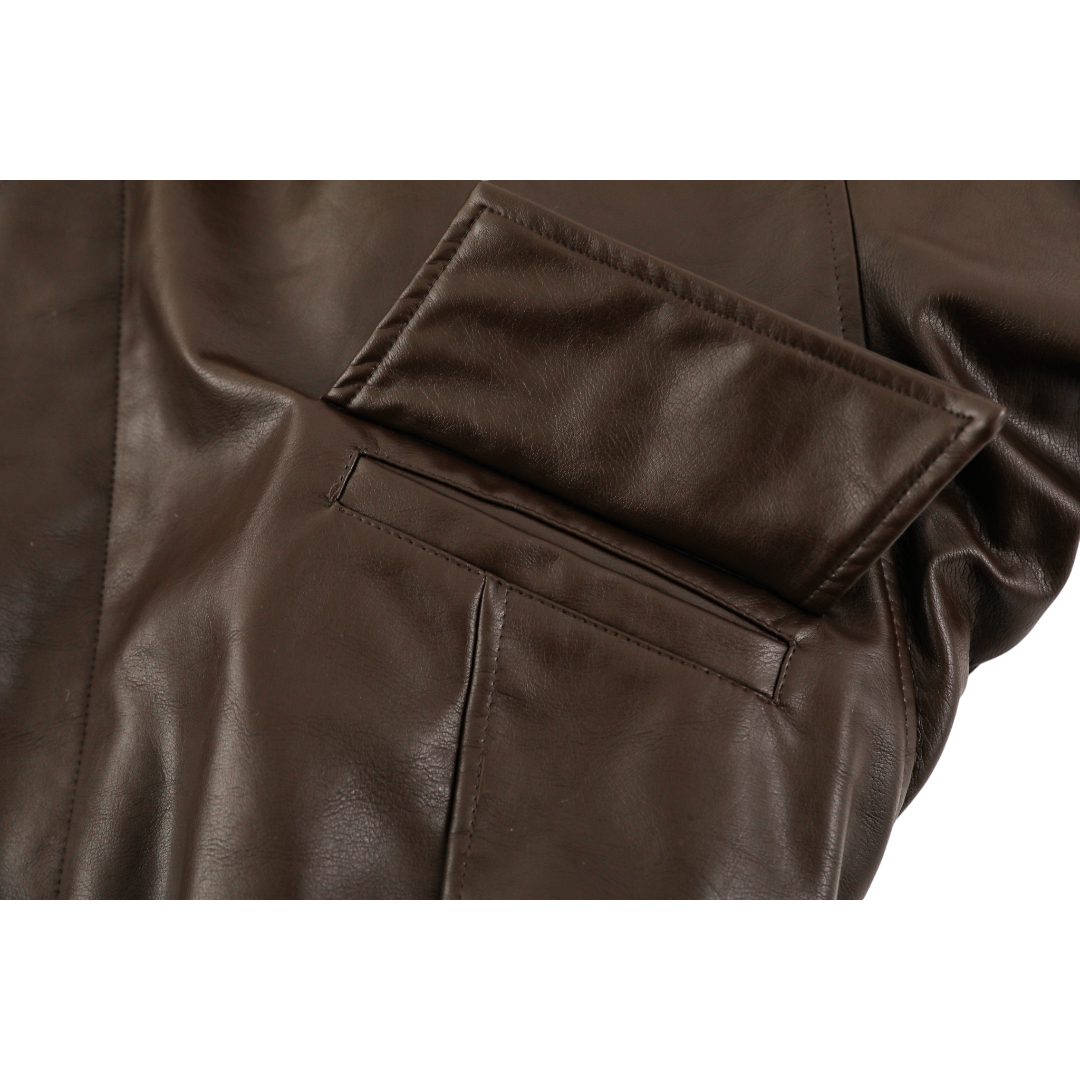 Espresso Shearling Aviator Jacket