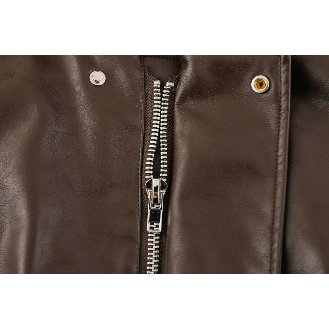 Espresso Shearling Aviator Jacket