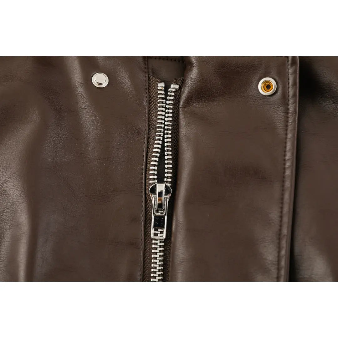 Espresso Shearling Aviator Jacket ORELIE