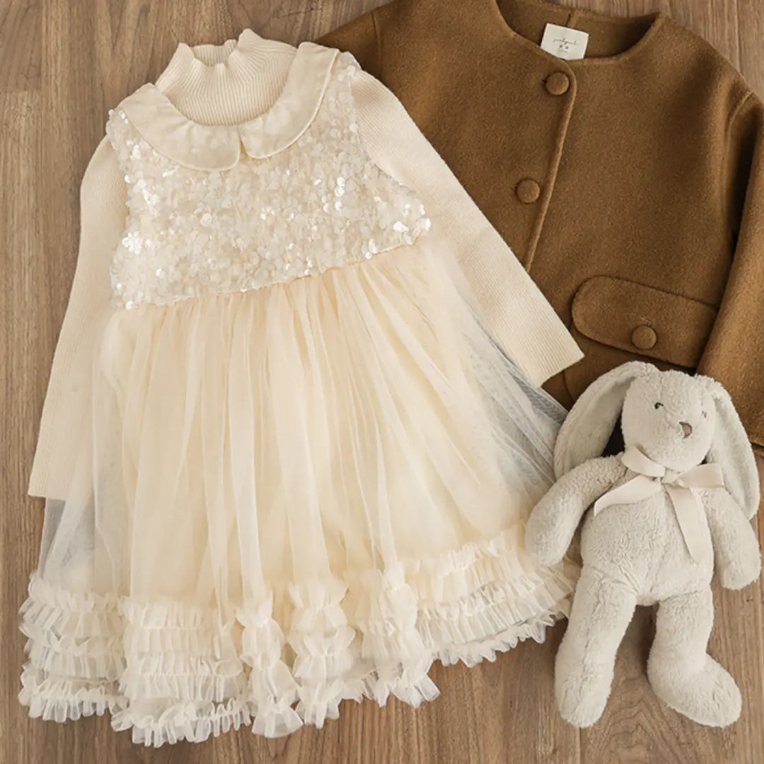 Ivory Lumière Sequin Tulle Dress ORELIE