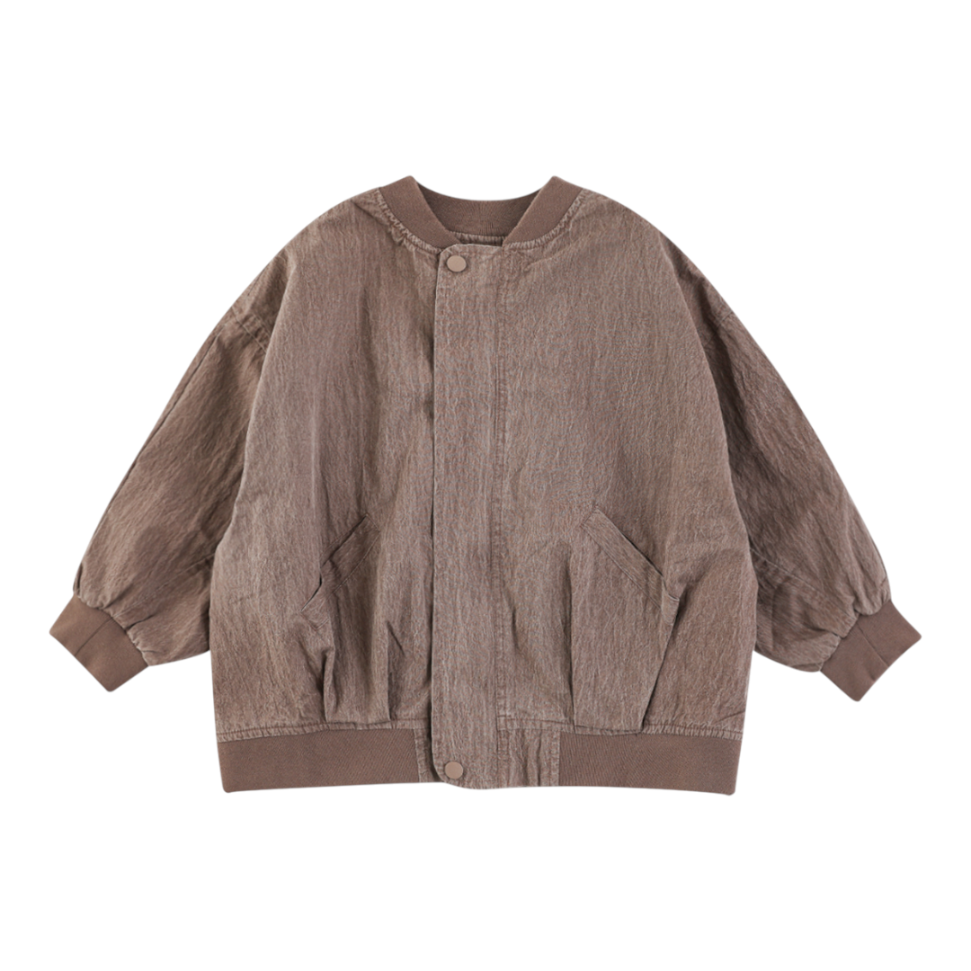 Cocoa Brown Lightweight Quilted Bomber Jacket