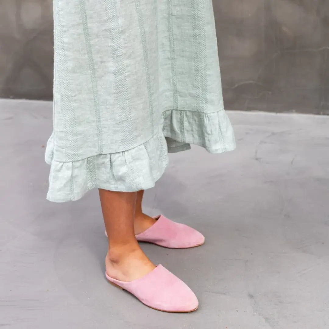 Green Linen Dress SUUKY