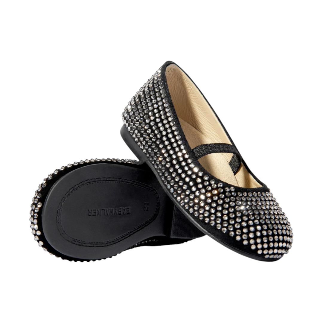 Babywalker Black Swarovski Crystal Ballet Flats