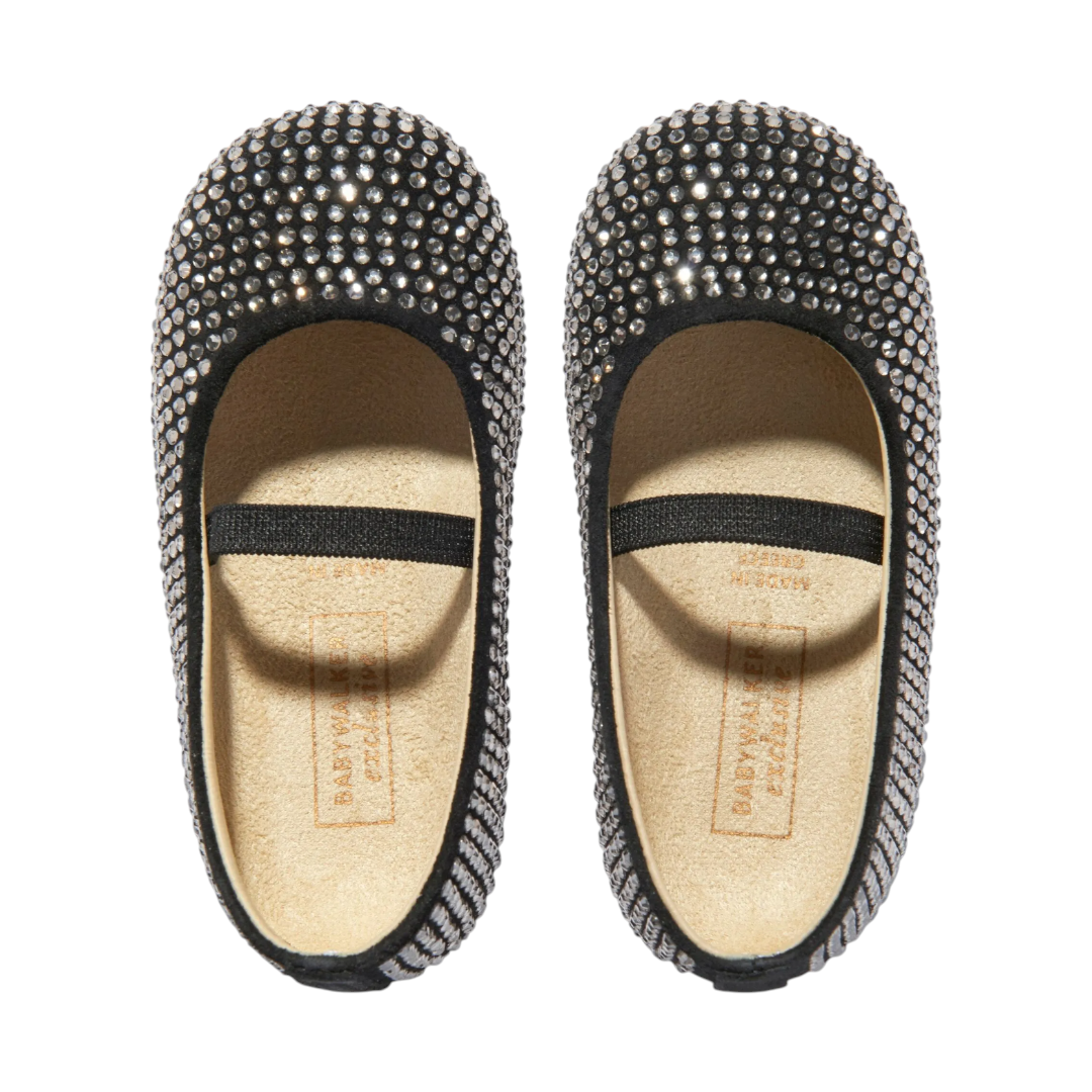 Babywalker Black Swarovski Crystal Ballet Flats