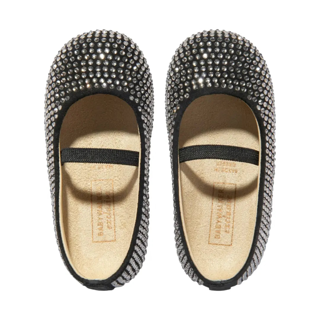 Babywalker Black Swarovski Crystal Ballet Flats BABYWALKER