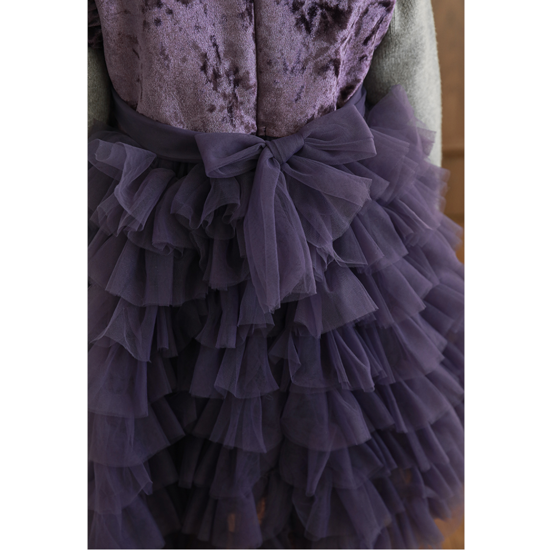 Royal Plum Celestia Ruffle Tulle Party Dress
