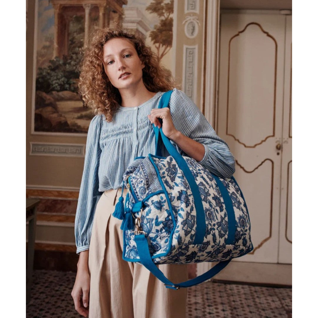 Floral Blue Garden Bag - Large