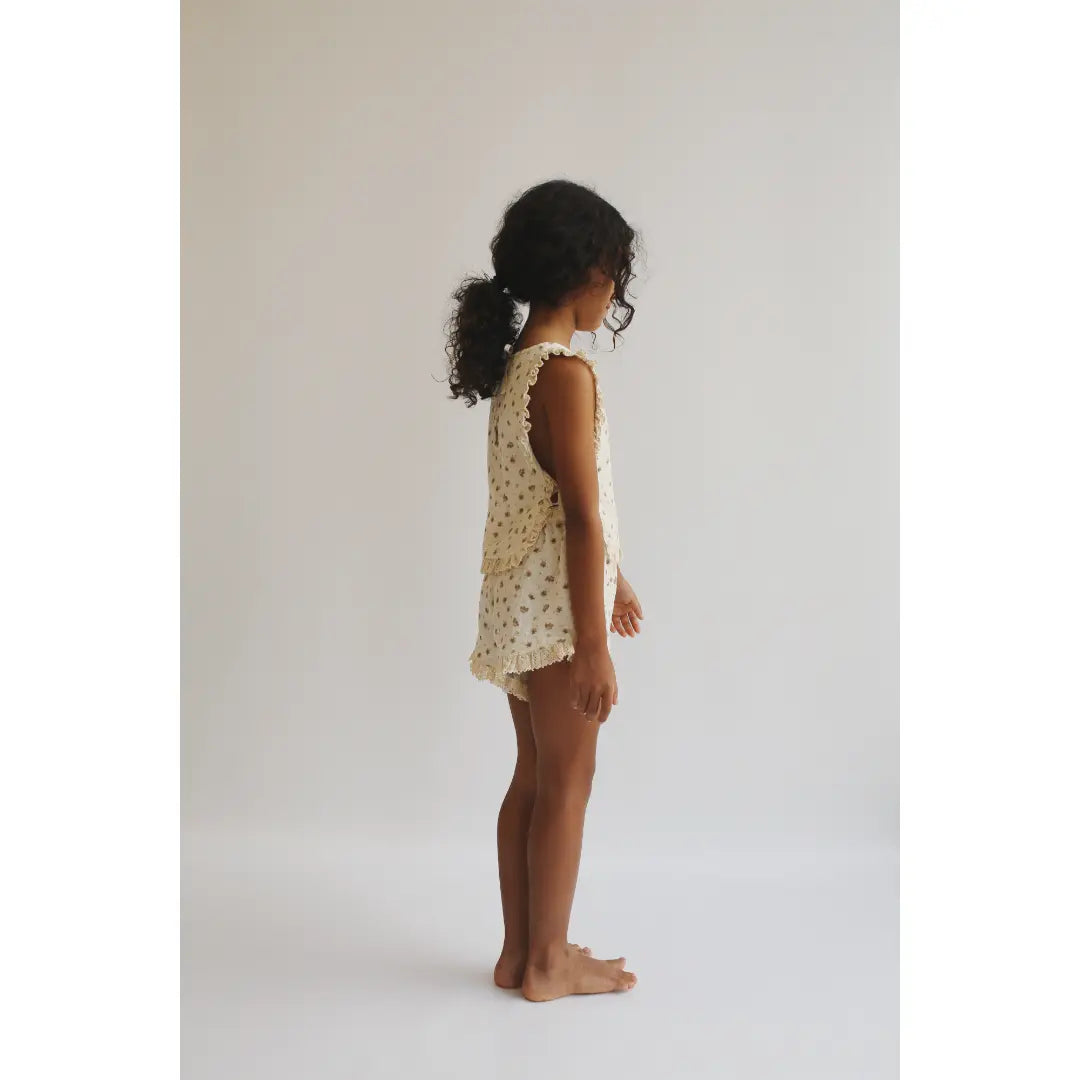 Girls Flower Print Top & Shorts Set LIILU ORGANICS