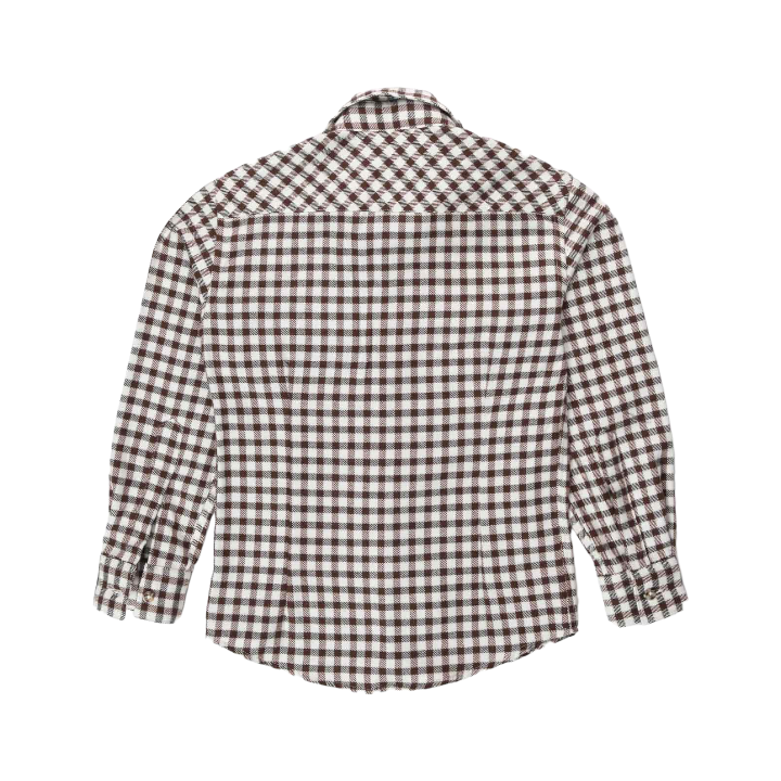 Boy L/s French Collar Shirt - White & Red