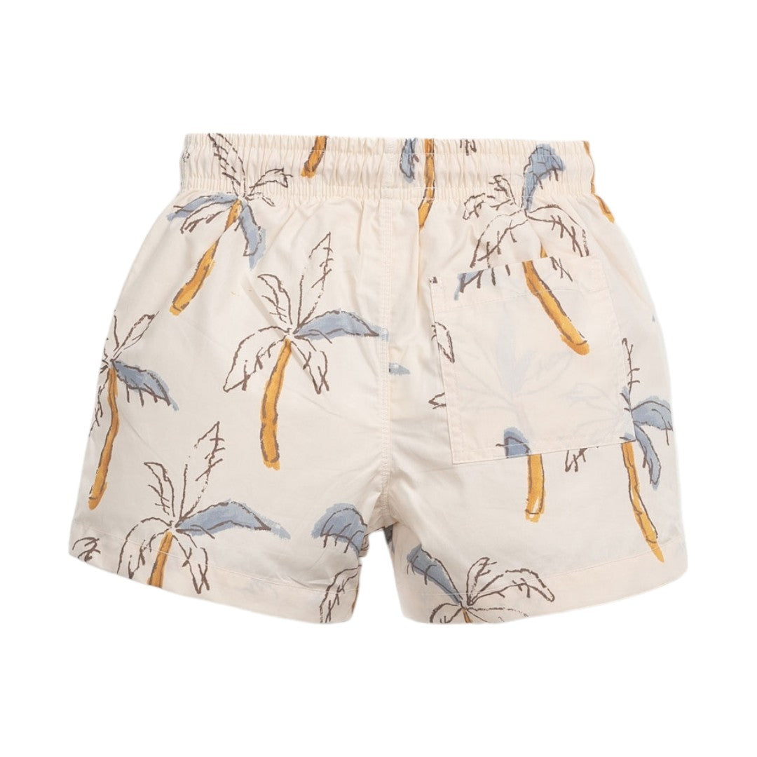 Blue Sleeveless Jersey T-shirt & Palm Trees Swim Shorts