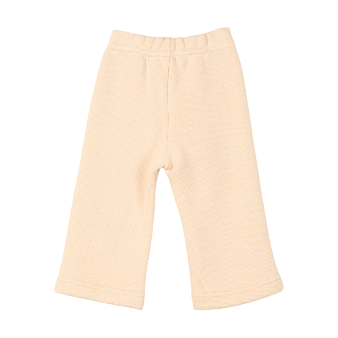 100% Organic Cotton Sweatshirt With Bows & Sweatpants - Sand