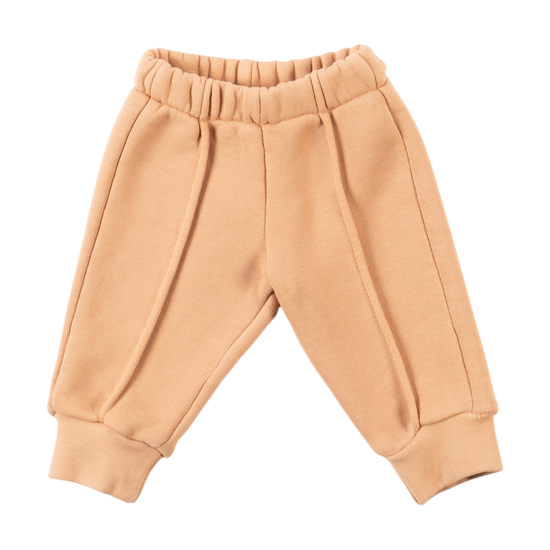 Beige & White Organic Cotton Sweatshirt & Sweatpants