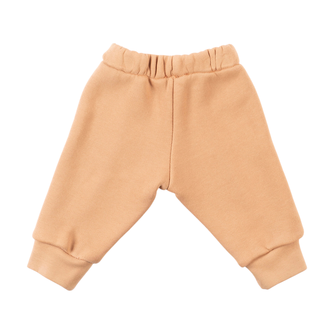 Beige & White Organic Cotton Sweatshirt & Sweatpants