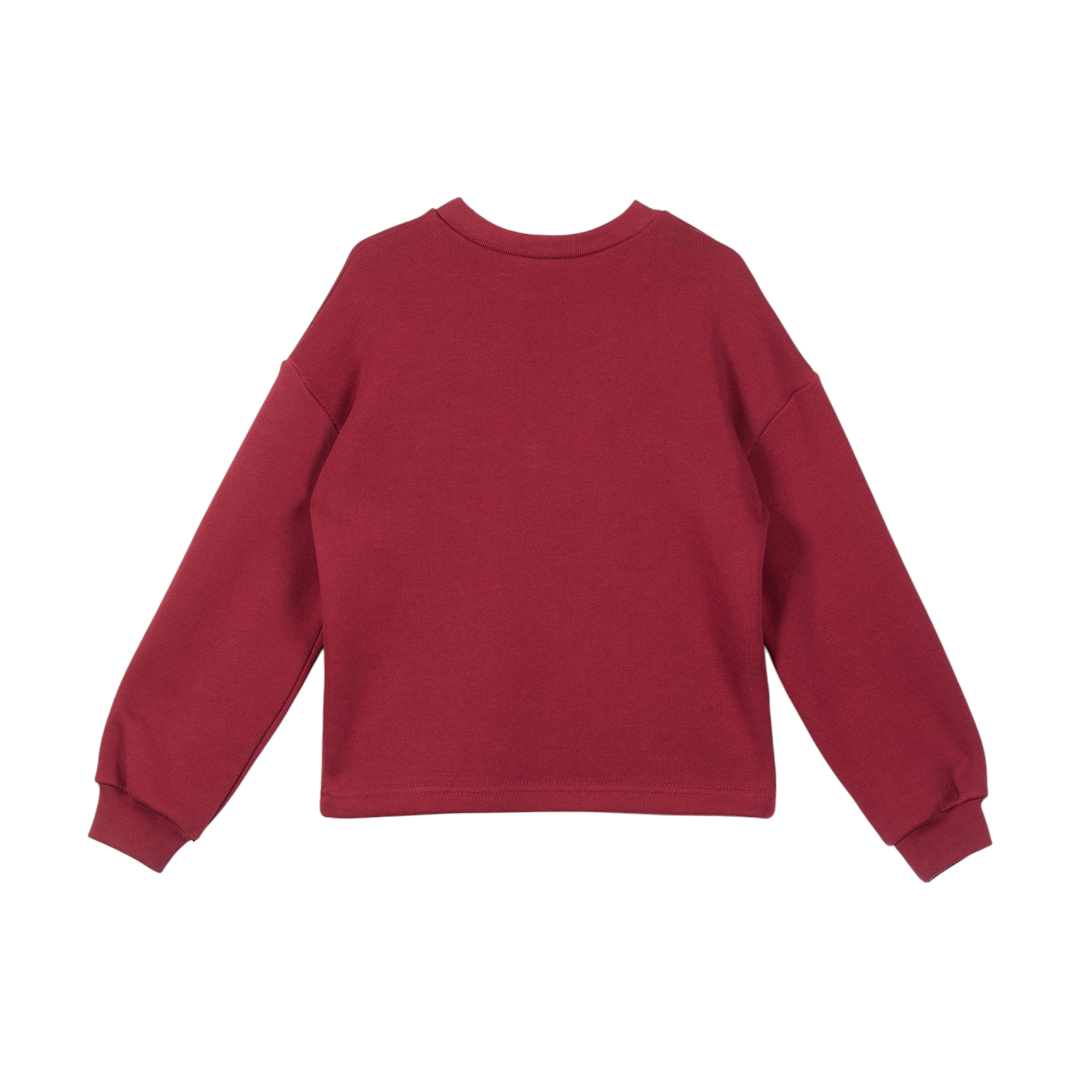 Burgundy Organic Cotton Sweatshirt with Bows YELL OH!