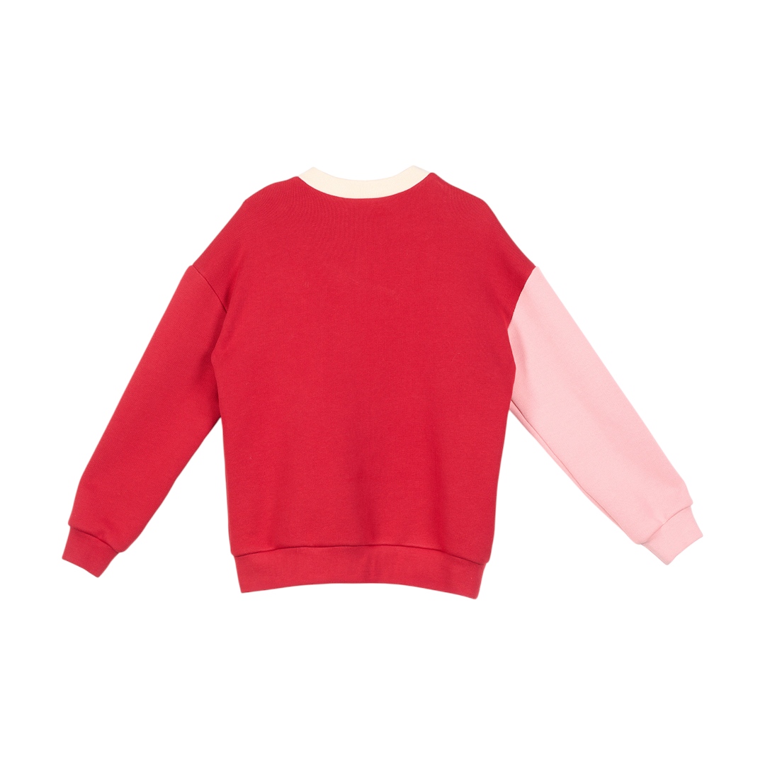 Red & Pink Organic Cotton Sweatshirt With Heart