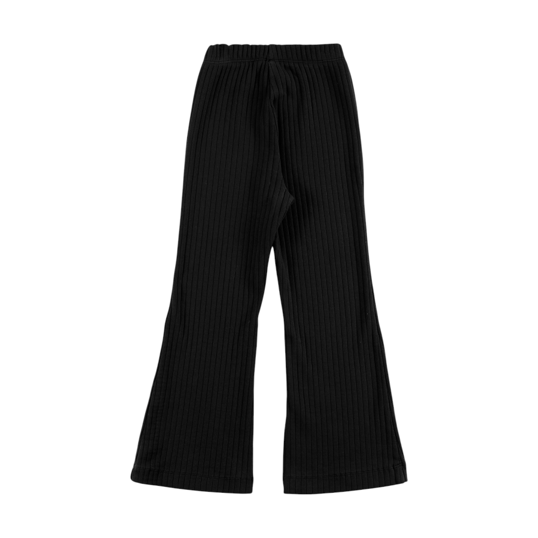 Girls Ribbed T-shirt & Leggings - Black