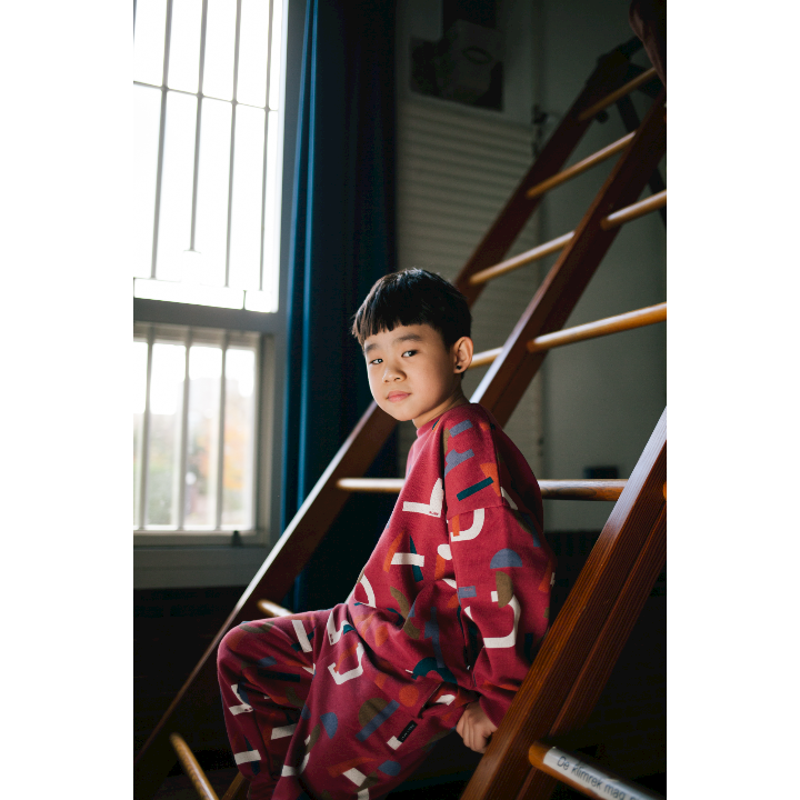Red Abstract sweater & pants