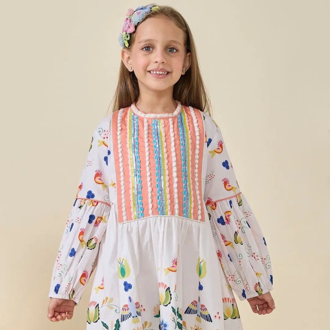 Horse Embellished Girls Long Dress JOEY & POOH