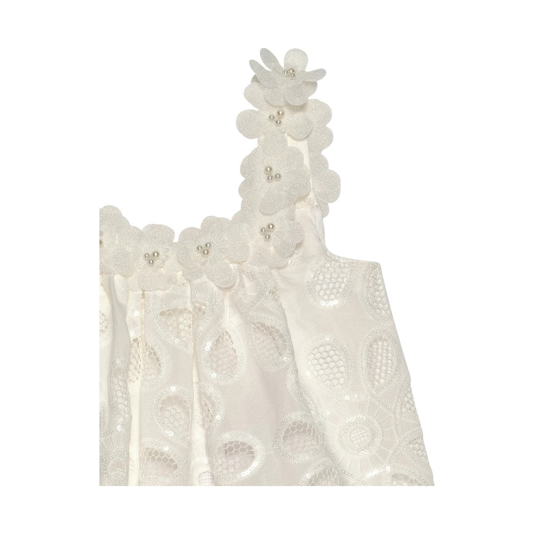 Layla Lace Top & Pants - Snow White