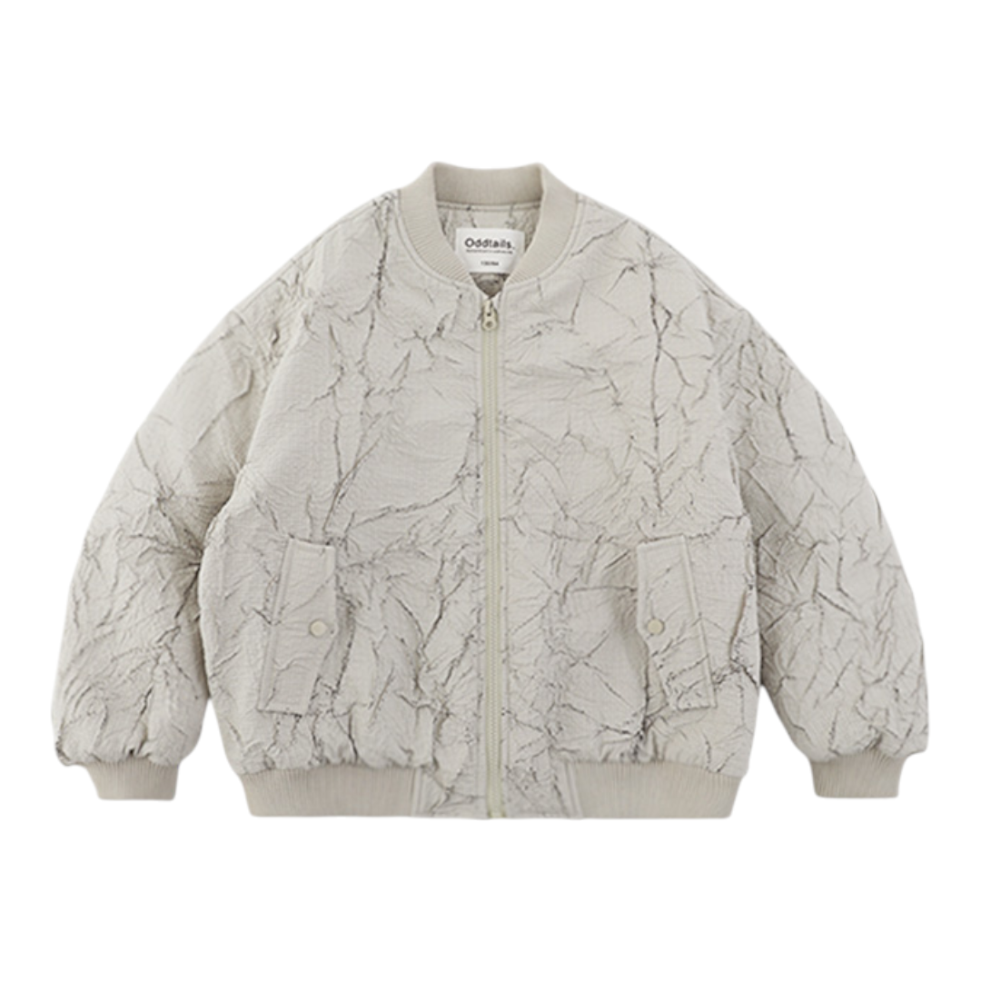 Marble Weave Quilted Bomber Jacket