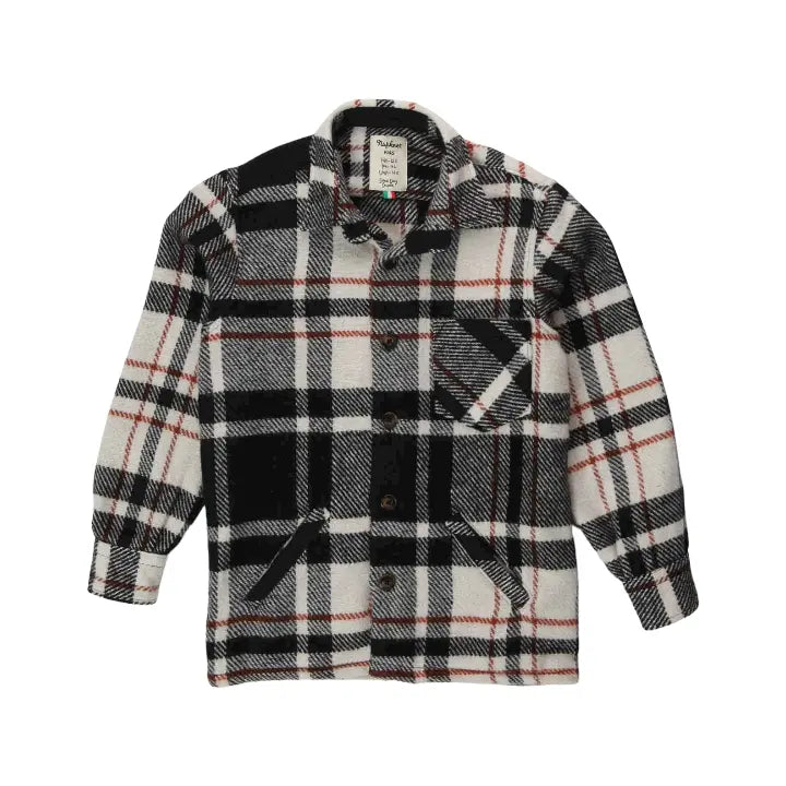 Boy Wide Jacket Shirt W/welt - Black & White NUPKEET
