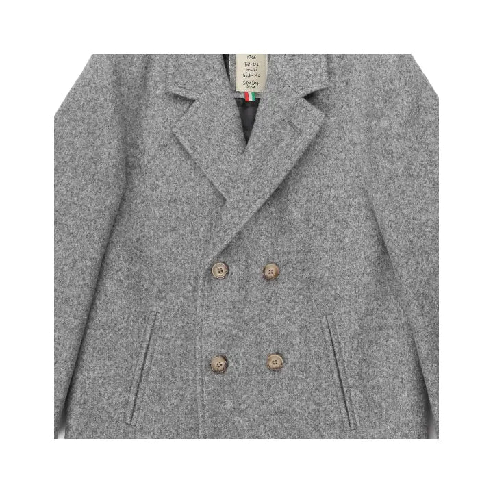 Boy Double Breasted Peacoat - Grey NUPKEET