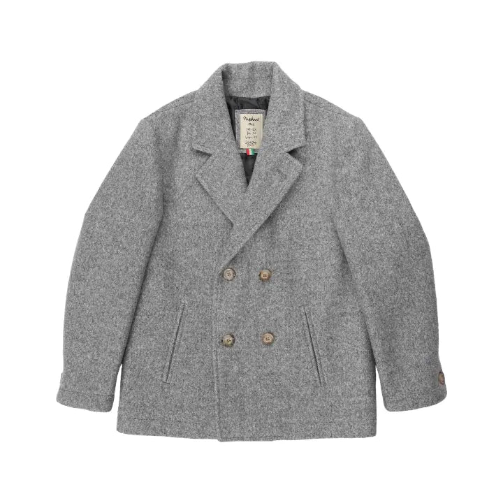 Boy Double Breasted Peacoat - Grey NUPKEET