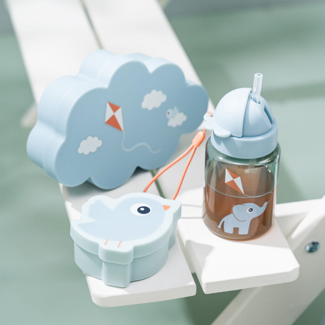 Lunch & Snack Box with Straw Bottle Blue