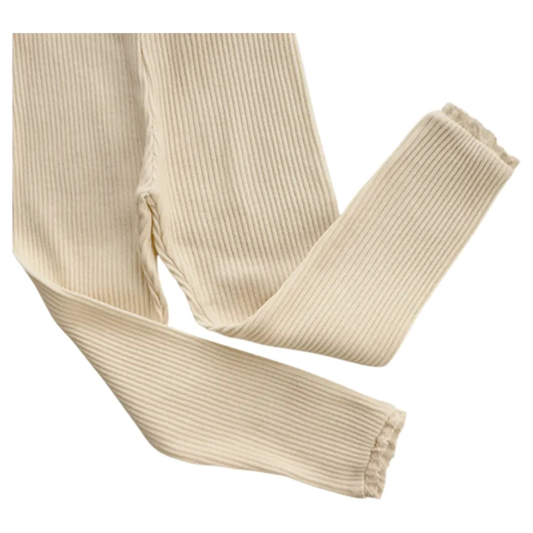 Luna Ribbed Leggings - Cream ORELIE