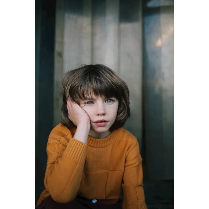 Fanatical squares knitted sweater sandstone DAILY BRAT