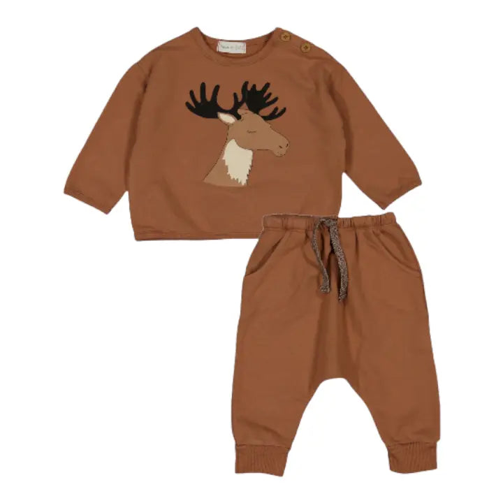 Cotton fleece Sweatshirt & Pants - Copper BEANS BARCELONA